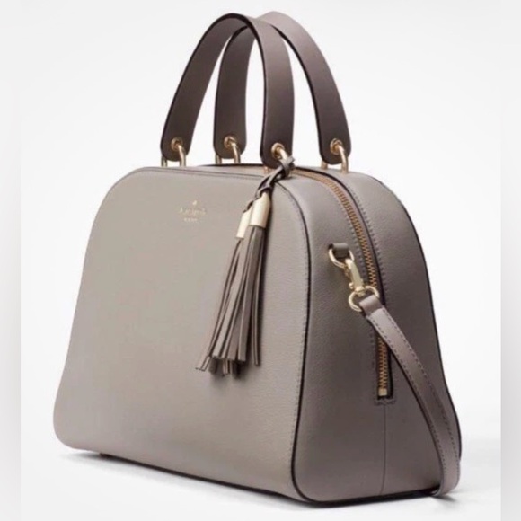 Kate Spade NISHA Atwood Zip purse cityscape pebbled Leather handles & strap gray - Picture 3 of 17